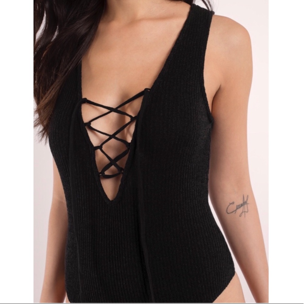 Lace Up Ribbed Bodysuit XS - Picture 2 of 4